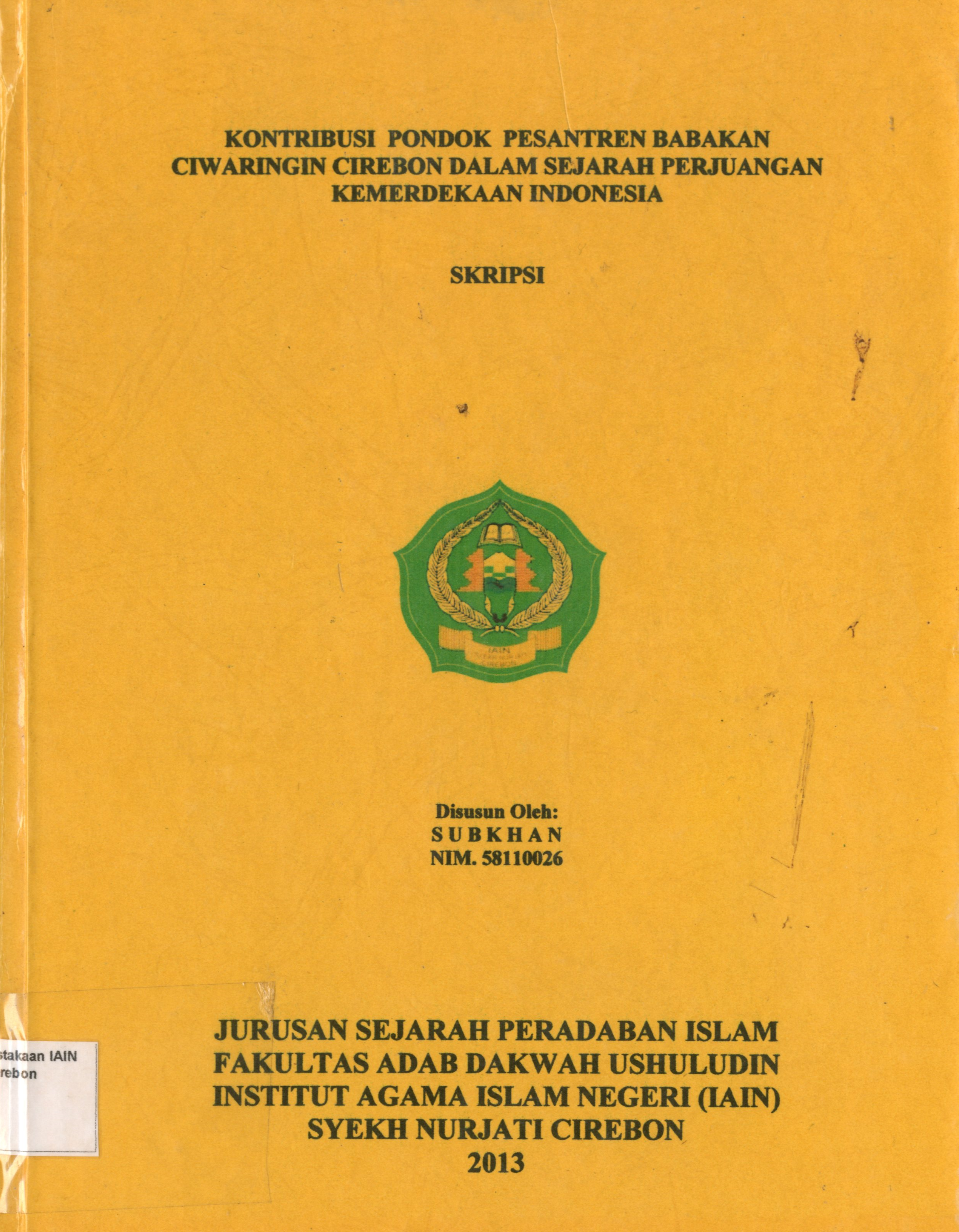 Kontribusi Ponpes Babakan Ciwaringin
